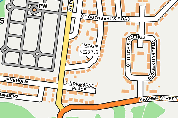 NE28 7JG map - OS OpenMap – Local (Ordnance Survey) NE28 7JG map - OS OpenMap – Local (Ordnance Survey)