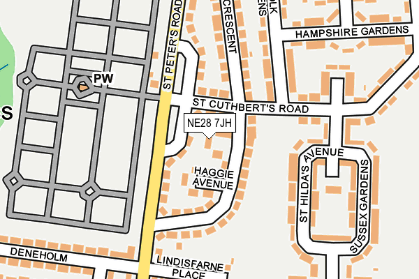 NE28 7JH map - OS OpenMap – Local (Ordnance Survey) NE28 7JH map - OS OpenMap – Local (Ordnance Survey)