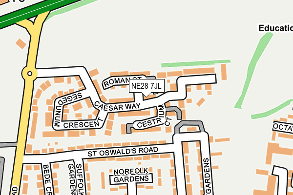 NE28 7JL map - OS OpenMap – Local (Ordnance Survey) NE28 7JL map - OS OpenMap – Local (Ordnance Survey)