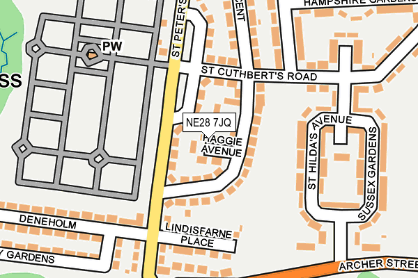 NE28 7JQ map - OS OpenMap – Local (Ordnance Survey) NE28 7JQ map - OS OpenMap – Local (Ordnance Survey)