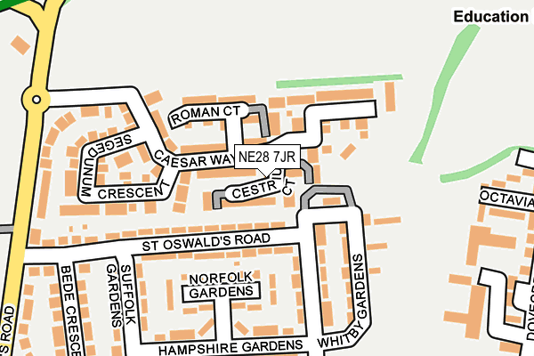 NE28 7JR map - OS OpenMap – Local (Ordnance Survey) NE28 7JR map - OS OpenMap – Local (Ordnance Survey)