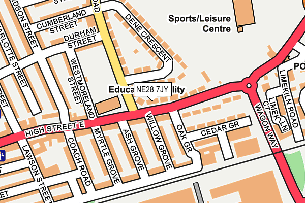 NE28 7JY map - OS OpenMap – Local (Ordnance Survey) NE28 7JY map - OS OpenMap – Local (Ordnance Survey)