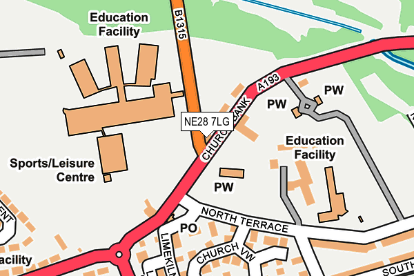 NE28 7LG map - OS OpenMap – Local (Ordnance Survey) NE28 7LG map - OS OpenMap – Local (Ordnance Survey)