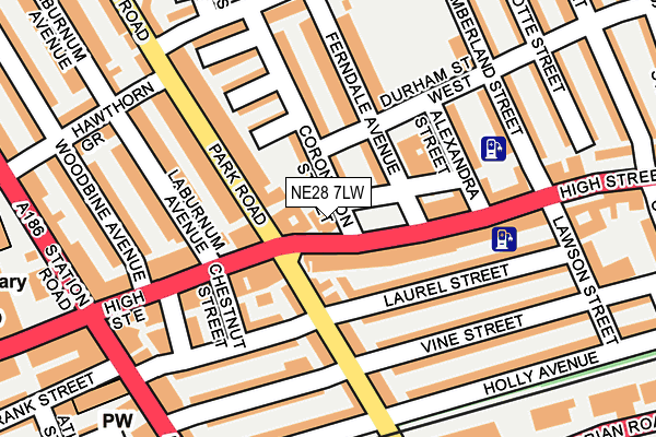 NE28 7LW map - OS OpenMap – Local (Ordnance Survey) NE28 7LW map - OS OpenMap – Local (Ordnance Survey)