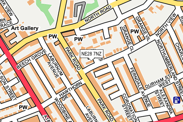 NE28 7NZ map - OS OpenMap – Local (Ordnance Survey) NE28 7NZ map - OS OpenMap – Local (Ordnance Survey)