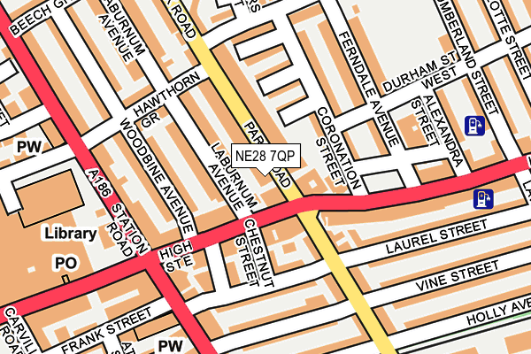 NE28 7QP map - OS OpenMap – Local (Ordnance Survey) NE28 7QP map - OS OpenMap – Local (Ordnance Survey)