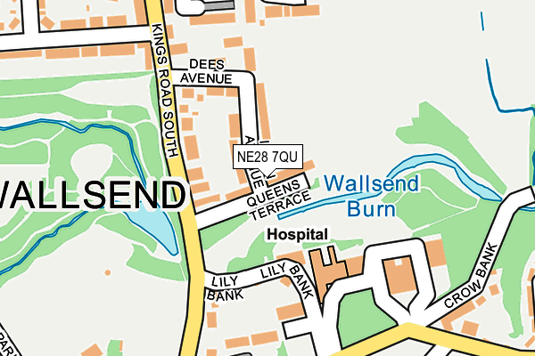 NE28 7QU map - OS OpenMap – Local (Ordnance Survey)