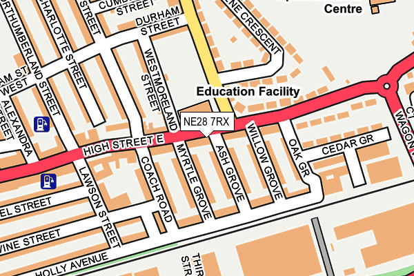 NE28 7RX map - OS OpenMap – Local (Ordnance Survey) NE28 7RX map - OS OpenMap – Local (Ordnance Survey)