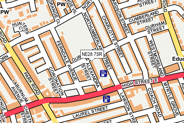 NE28 7SR map - OS OpenMap – Local (Ordnance Survey) NE28 7SR map - OS OpenMap – Local (Ordnance Survey)