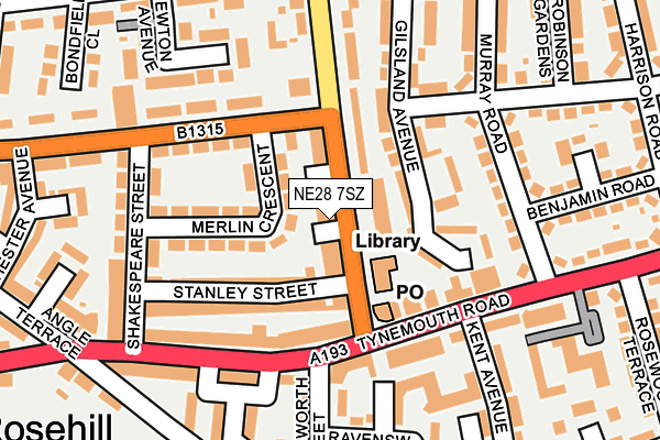 NE28 7SZ map - OS OpenMap – Local (Ordnance Survey) NE28 7SZ map - OS OpenMap – Local (Ordnance Survey)
