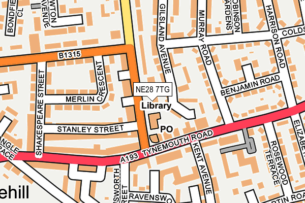 NE28 7TG map - OS OpenMap – Local (Ordnance Survey) NE28 7TG map - OS OpenMap – Local (Ordnance Survey)