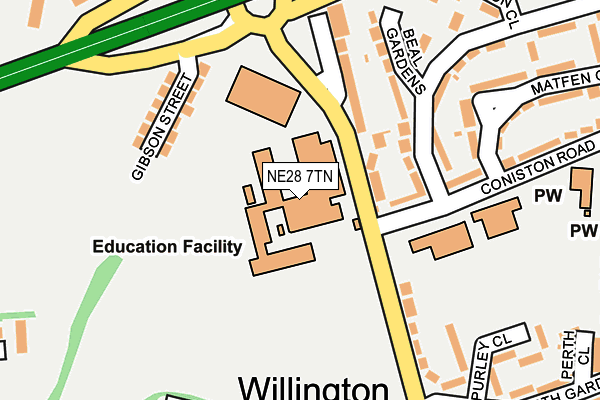 NE28 7TN map - OS OpenMap – Local (Ordnance Survey) NE28 7TN map - OS OpenMap – Local (Ordnance Survey)