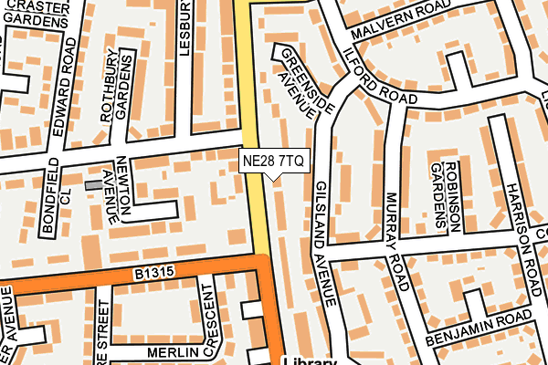 NE28 7TQ map - OS OpenMap – Local (Ordnance Survey) NE28 7TQ map - OS OpenMap – Local (Ordnance Survey)