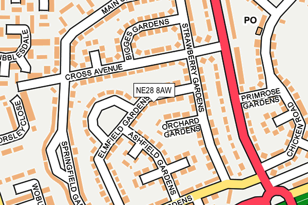 NE28 8AW map - OS OpenMap – Local (Ordnance Survey) NE28 8AW map - OS OpenMap – Local (Ordnance Survey)