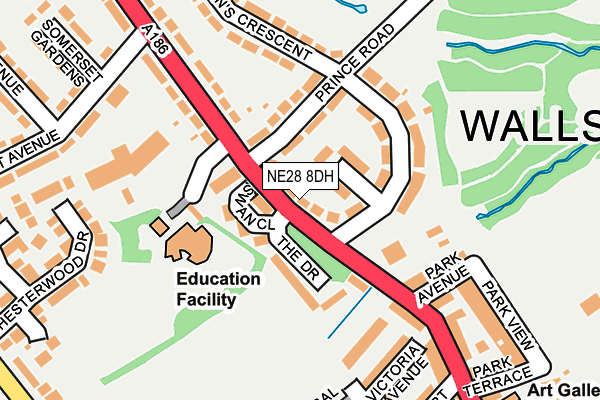 NE28 8DH map - OS OpenMap – Local (Ordnance Survey) NE28 8DH map - OS OpenMap – Local (Ordnance Survey)