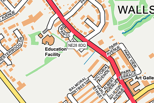 NE28 8DQ map - OS OpenMap – Local (Ordnance Survey) NE28 8DQ map - OS OpenMap – Local (Ordnance Survey)