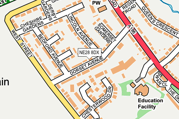 NE28 8DX map - OS OpenMap – Local (Ordnance Survey) NE28 8DX map - OS OpenMap – Local (Ordnance Survey)