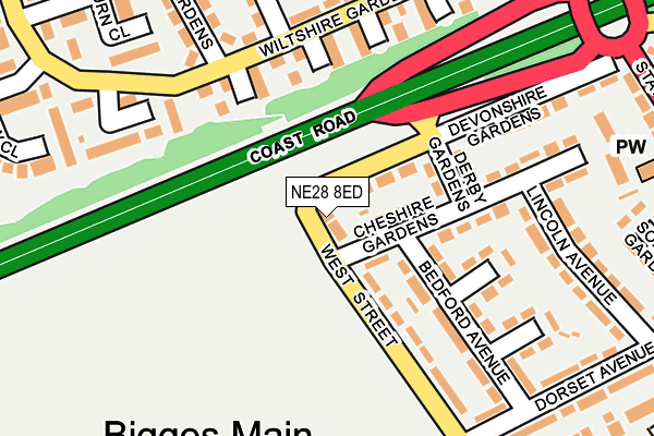 NE28 8ED map - OS OpenMap – Local (Ordnance Survey) NE28 8ED map - OS OpenMap – Local (Ordnance Survey)
