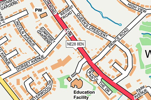 NE28 8EN map - OS OpenMap – Local (Ordnance Survey) NE28 8EN map - OS OpenMap – Local (Ordnance Survey)