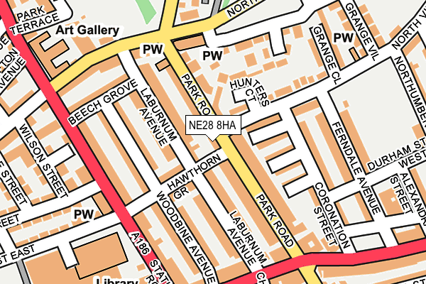 NE28 8HA map - OS OpenMap – Local (Ordnance Survey) NE28 8HA map - OS OpenMap – Local (Ordnance Survey)