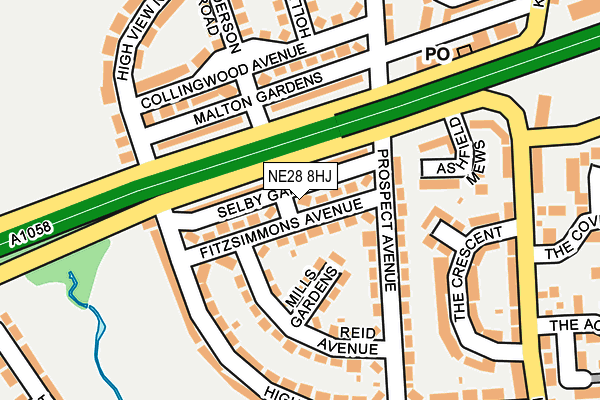 NE28 8HJ map - OS OpenMap – Local (Ordnance Survey)