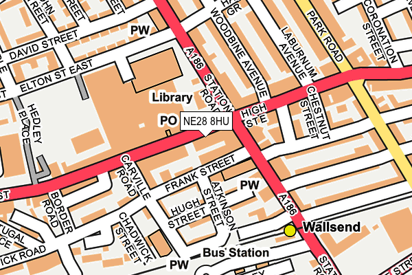 NE28 8HU map - OS OpenMap – Local (Ordnance Survey)