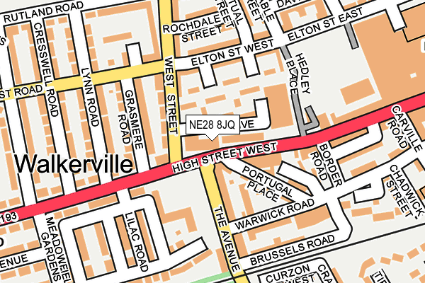 NE28 8JQ map - OS OpenMap – Local (Ordnance Survey) NE28 8JQ map - OS OpenMap – Local (Ordnance Survey)