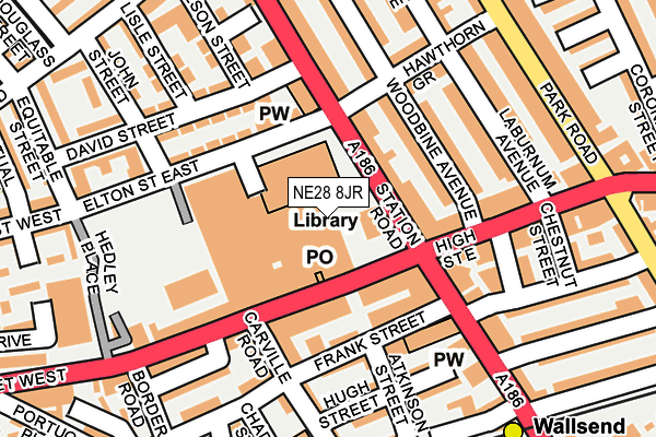 NE28 8JR map - OS OpenMap – Local (Ordnance Survey) NE28 8JR map - OS OpenMap – Local (Ordnance Survey)