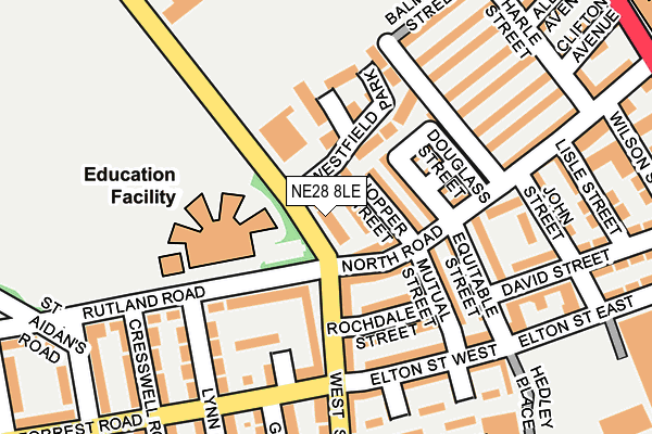 NE28 8LE map - OS OpenMap – Local (Ordnance Survey) NE28 8LE map - OS OpenMap – Local (Ordnance Survey)