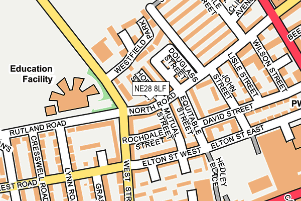 NE28 8LF map - OS OpenMap – Local (Ordnance Survey) NE28 8LF map - OS OpenMap – Local (Ordnance Survey)