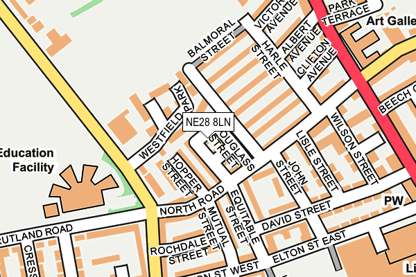 NE28 8LN map - OS OpenMap – Local (Ordnance Survey) NE28 8LN map - OS OpenMap – Local (Ordnance Survey)