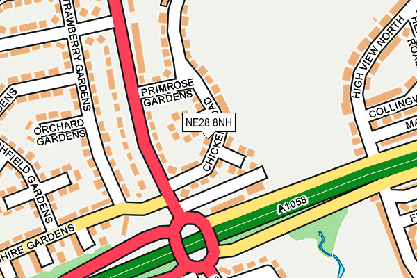 NE28 8NH map - OS OpenMap – Local (Ordnance Survey)