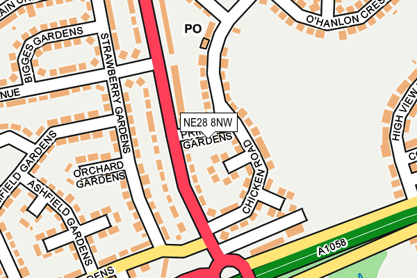 NE28 8NW map - OS OpenMap – Local (Ordnance Survey) NE28 8NW map - OS OpenMap – Local (Ordnance Survey)