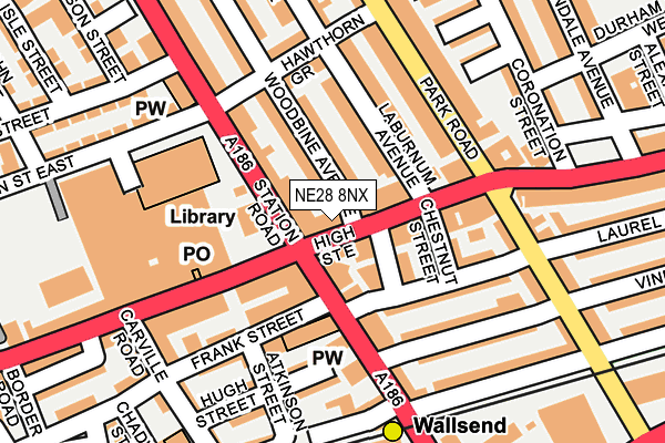 NE28 8NX map - OS OpenMap – Local (Ordnance Survey) NE28 8NX map - OS OpenMap – Local (Ordnance Survey)