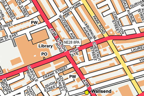 NE28 8PA map - OS OpenMap – Local (Ordnance Survey) NE28 8PA map - OS OpenMap – Local (Ordnance Survey)