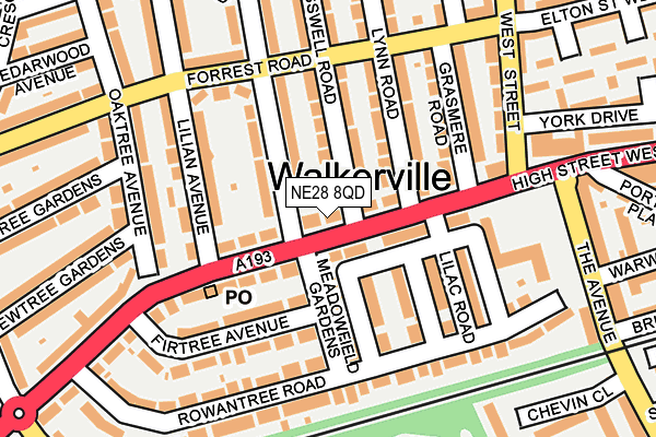 NE28 8QD map - OS OpenMap – Local (Ordnance Survey) NE28 8QD map - OS OpenMap – Local (Ordnance Survey)