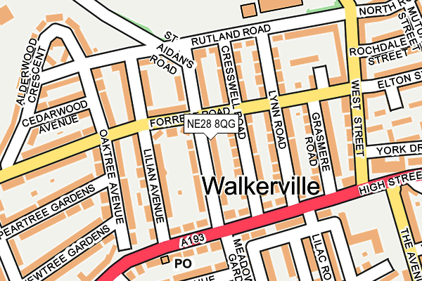 NE28 8QG map - OS OpenMap – Local (Ordnance Survey) NE28 8QG map - OS OpenMap – Local (Ordnance Survey)