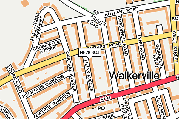 NE28 8QJ map - OS OpenMap – Local (Ordnance Survey) NE28 8QJ map - OS OpenMap – Local (Ordnance Survey)