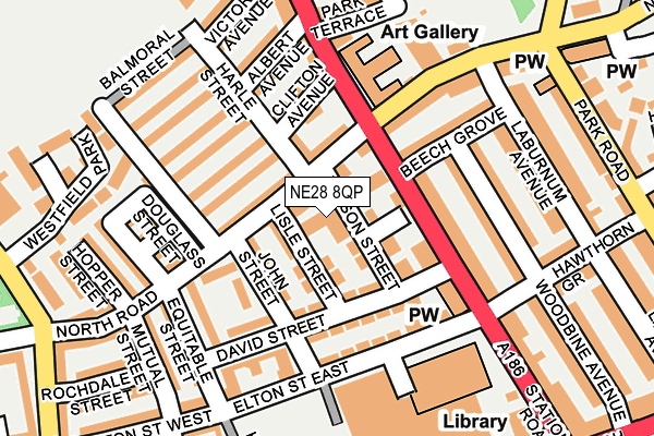 NE28 8QP map - OS OpenMap – Local (Ordnance Survey)