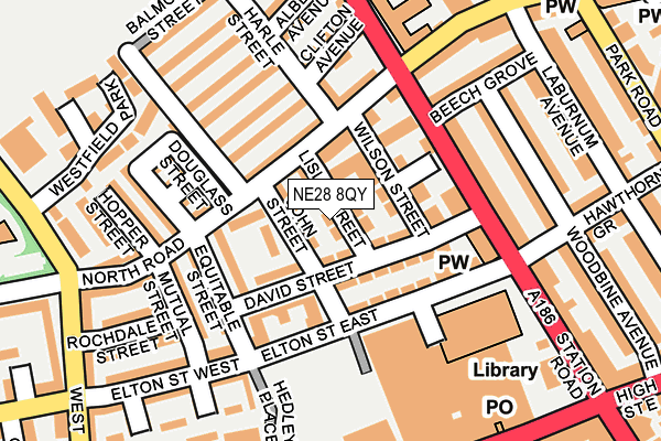 NE28 8QY map - OS OpenMap – Local (Ordnance Survey)
