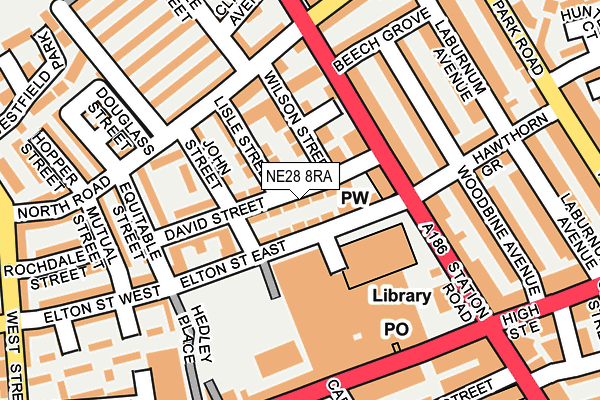 NE28 8RA map - OS OpenMap – Local (Ordnance Survey) NE28 8RA map - OS OpenMap – Local (Ordnance Survey)