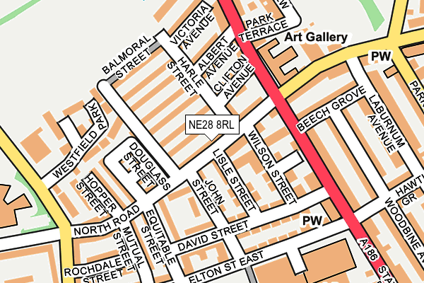 NE28 8RL map - OS OpenMap – Local (Ordnance Survey) NE28 8RL map - OS OpenMap – Local (Ordnance Survey)