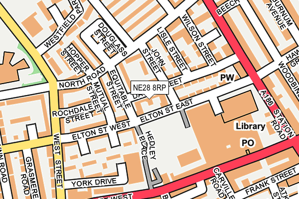 NE28 8RP map - OS OpenMap – Local (Ordnance Survey)