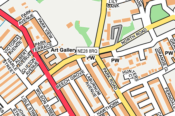 NE28 8RQ map - OS OpenMap – Local (Ordnance Survey) NE28 8RQ map - OS OpenMap – Local (Ordnance Survey)