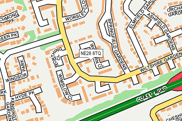 NE28 8TQ map - OS OpenMap – Local (Ordnance Survey) NE28 8TQ map - OS OpenMap – Local (Ordnance Survey)