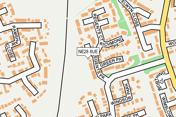 NE28 8UE map - OS OpenMap – Local (Ordnance Survey) NE28 8UE map - OS OpenMap – Local (Ordnance Survey)