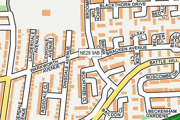 NE28 9AB map - OS OpenMap – Local (Ordnance Survey) NE28 9AB map - OS OpenMap – Local (Ordnance Survey)