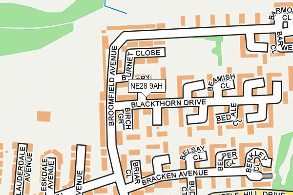 NE28 9AH map - OS OpenMap – Local (Ordnance Survey) NE28 9AH map - OS OpenMap – Local (Ordnance Survey)