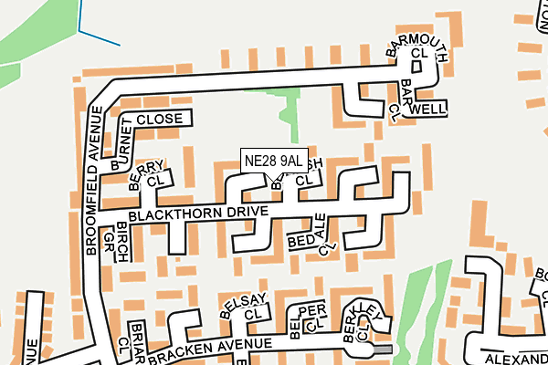 NE28 9AL map - OS OpenMap – Local (Ordnance Survey)