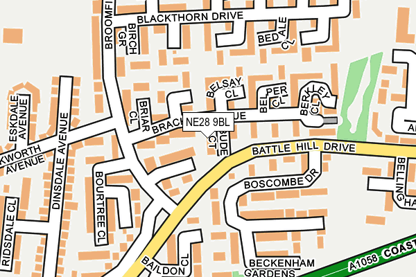 NE28 9BL map - OS OpenMap – Local (Ordnance Survey) NE28 9BL map - OS OpenMap – Local (Ordnance Survey)